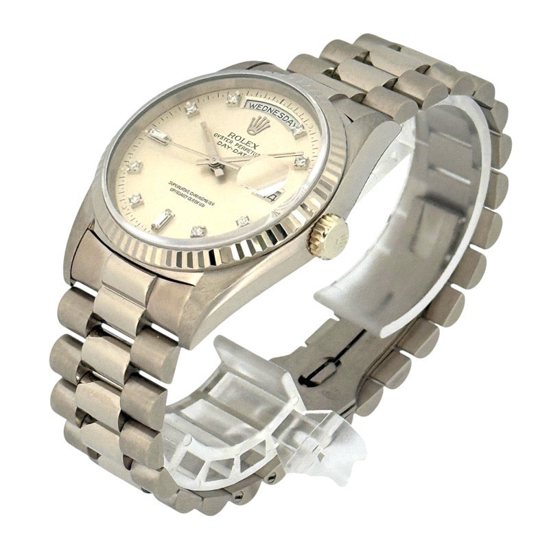Rolex 18239A Day-Date X-number Silver White Gold
