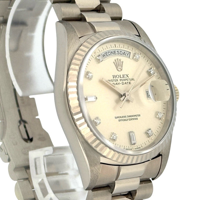 Rolex 18239A Day-Date X-number Silver White Gold