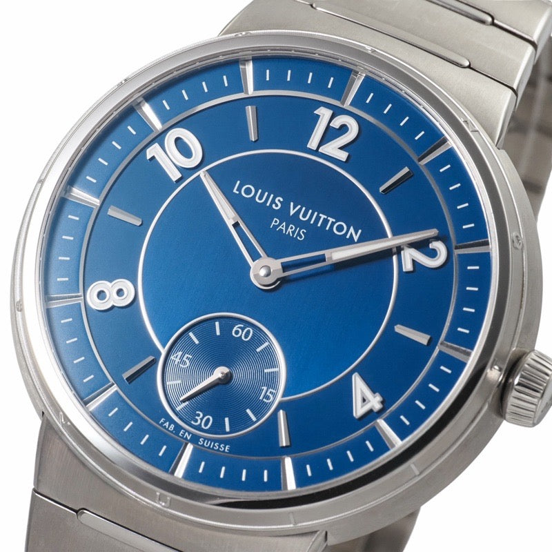 ルイ・ヴィトン W1ST20 タンブール オートマティック ブルー ステンレス