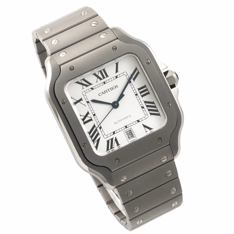 卡地亚 WSSA0089 Santos 白色钛金腕表