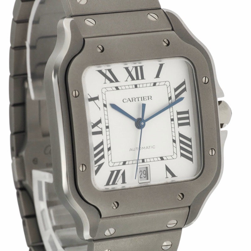 卡地亚 WSSA0089 Santos 白色钛金腕表