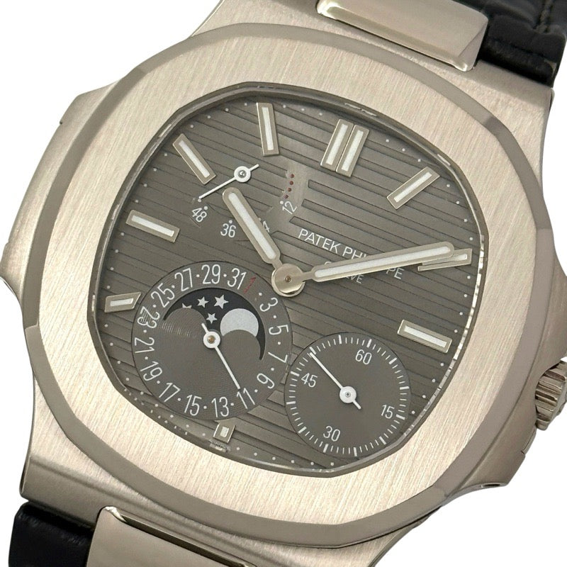 Patek Philippe 5712G-001 Nautilus Petite Complication Warranty 2014 Grey White Gold