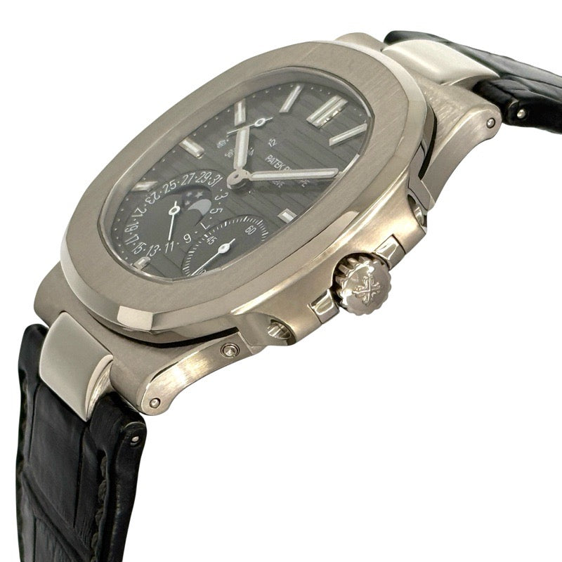 Patek Philippe 5712G-001 Nautilus Petite Complication Warranty 2014 Grey White Gold