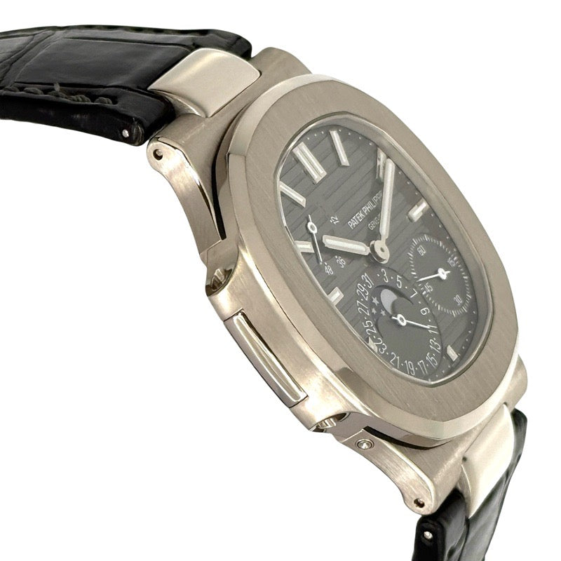 Patek Philippe 5712G-001 Nautilus Petite Complication Warranty 2014 Grey White Gold