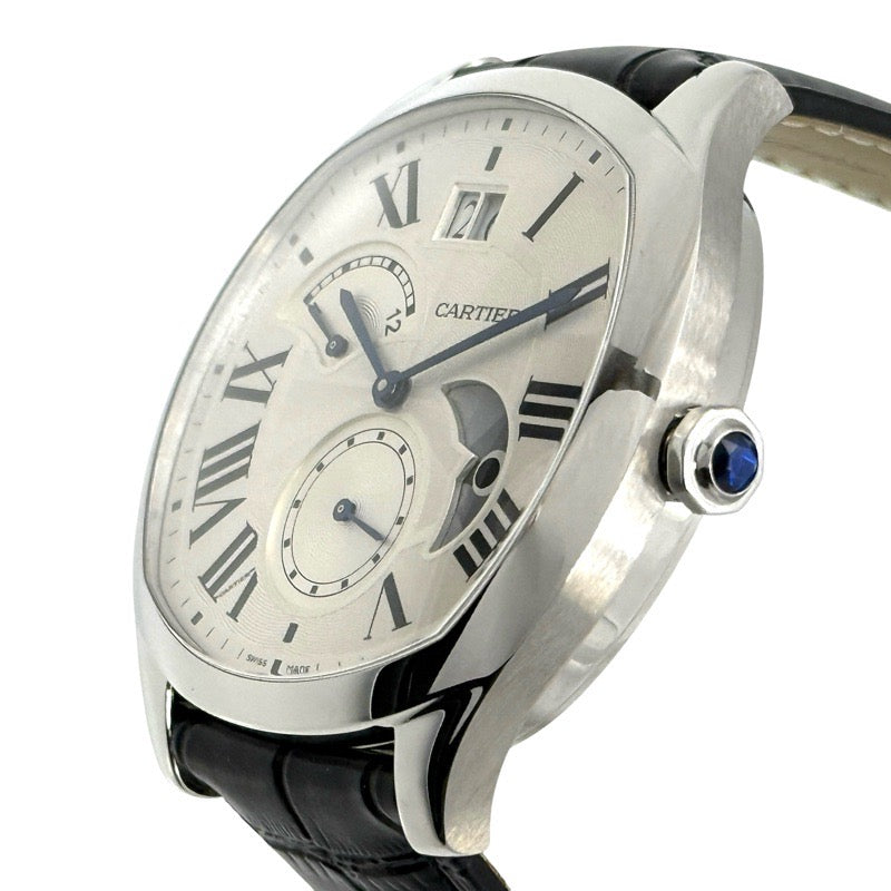 カルティエ WSNM0005 ドライブ ドゥ カルティエ ラージデイト 2タイムゾーン シルバー ステンレス