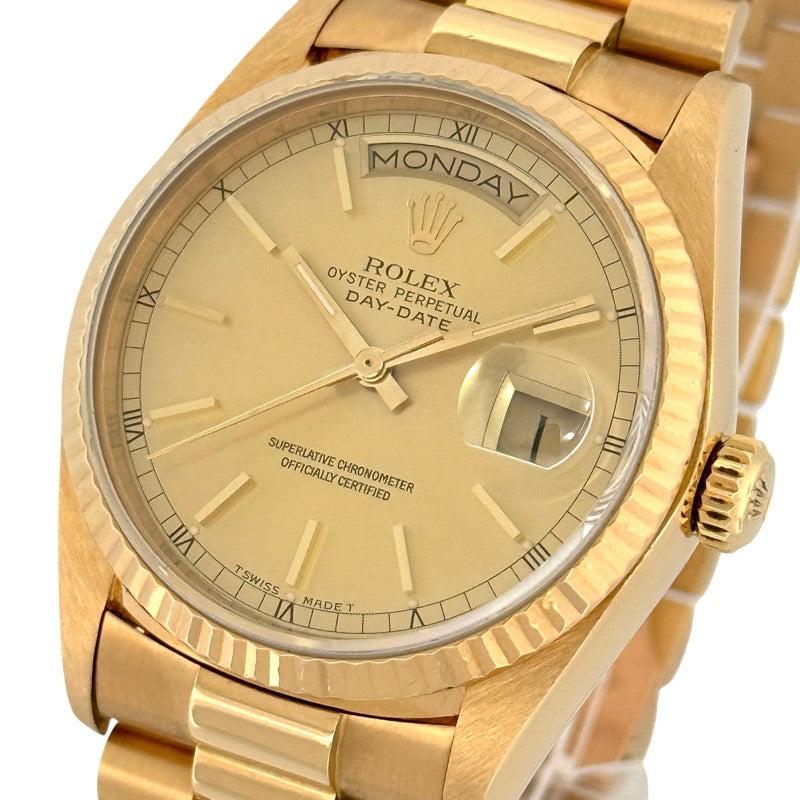 Rolex 18038 Day-Date Champagne Gold and Yellow Gold