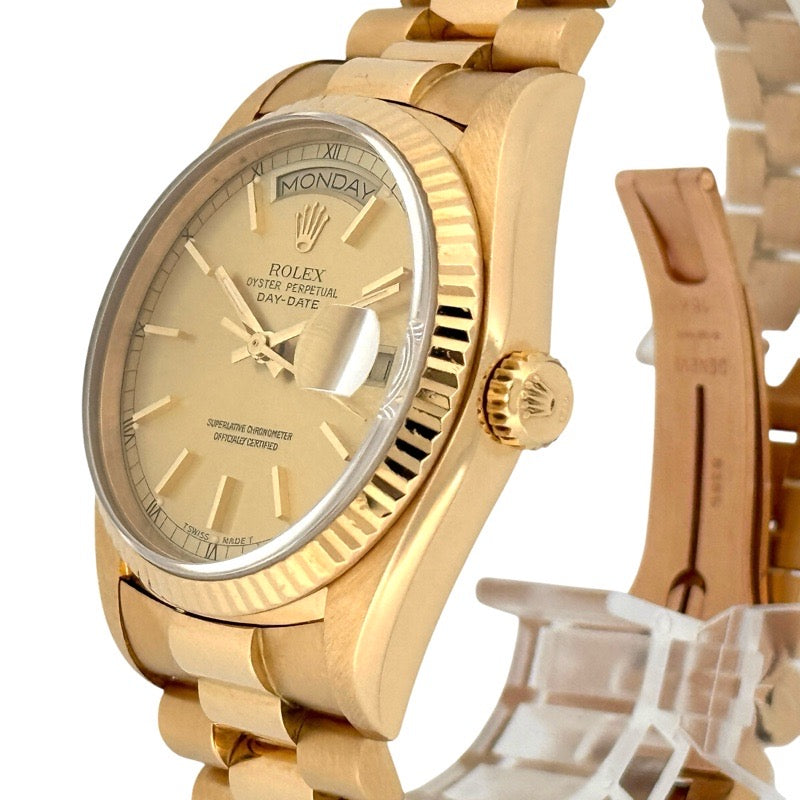 Rolex 18038 Day-Date Champagne Gold and Yellow Gold