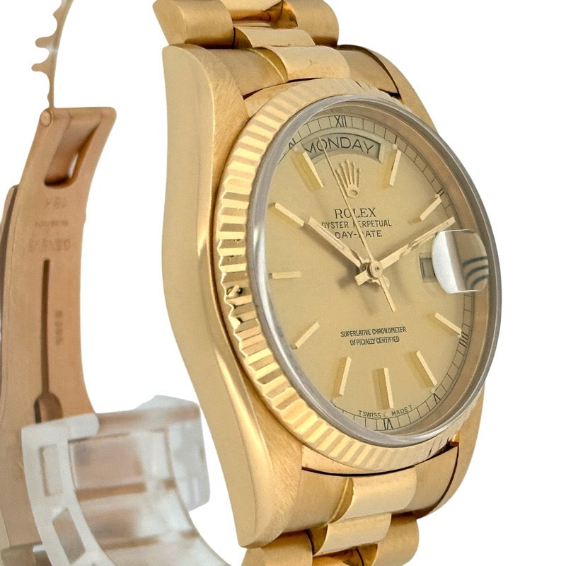Rolex 18038 Day-Date Champagne Gold and Yellow Gold