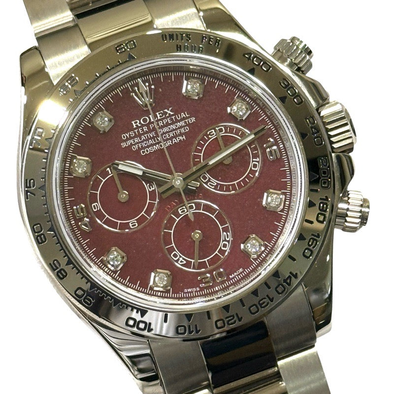 Rolex 116509G Daytona Rubellite 8P Diamonds Warranty 2011 Rubellite White Gold
