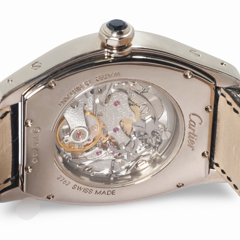 Cartier W1546551 / 2762 Tortue One-Push Chrono / Monopusher Chrono CPCP Silver White Gold