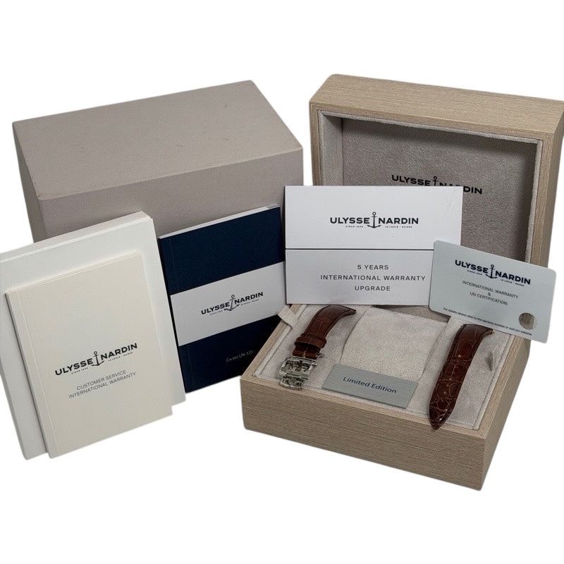 Ulysse Nardin 3203-136LE-7A-THG/1A Classico 沙漏日本25周年纪念款,鲑鱼色和不锈钢材质