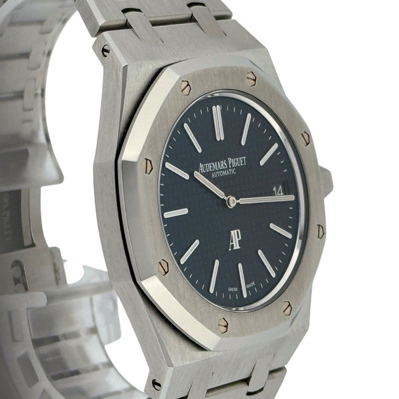 Audemars Piguet 15202ST.OO.1240ST.01 Royal Oak Extra-Thin with Warranty 2015 Blue Stainless Steel