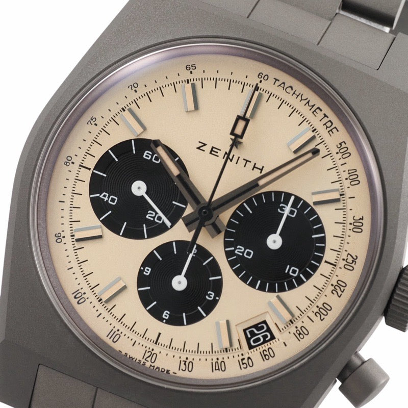 【未使用】ゼニス 97.L384.400/04.M384 クロノマスター リバイバル 次元大介エディション ベージュ チタン