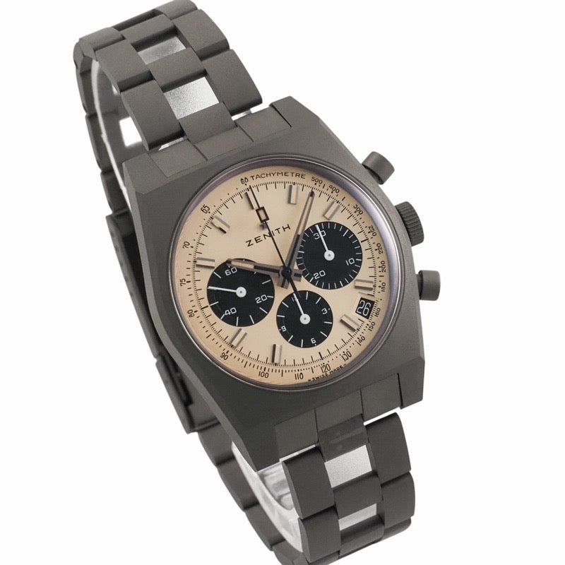 【未使用】ゼニス 97.L384.400/04.M384 クロノマスター リバイバル 次元大介エディション ベージュ チタン