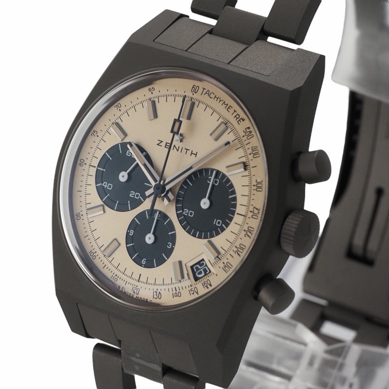 【未使用】ゼニス 97.L384.400/04.M384 クロノマスター リバイバル 次元大介エディション ベージュ チタン