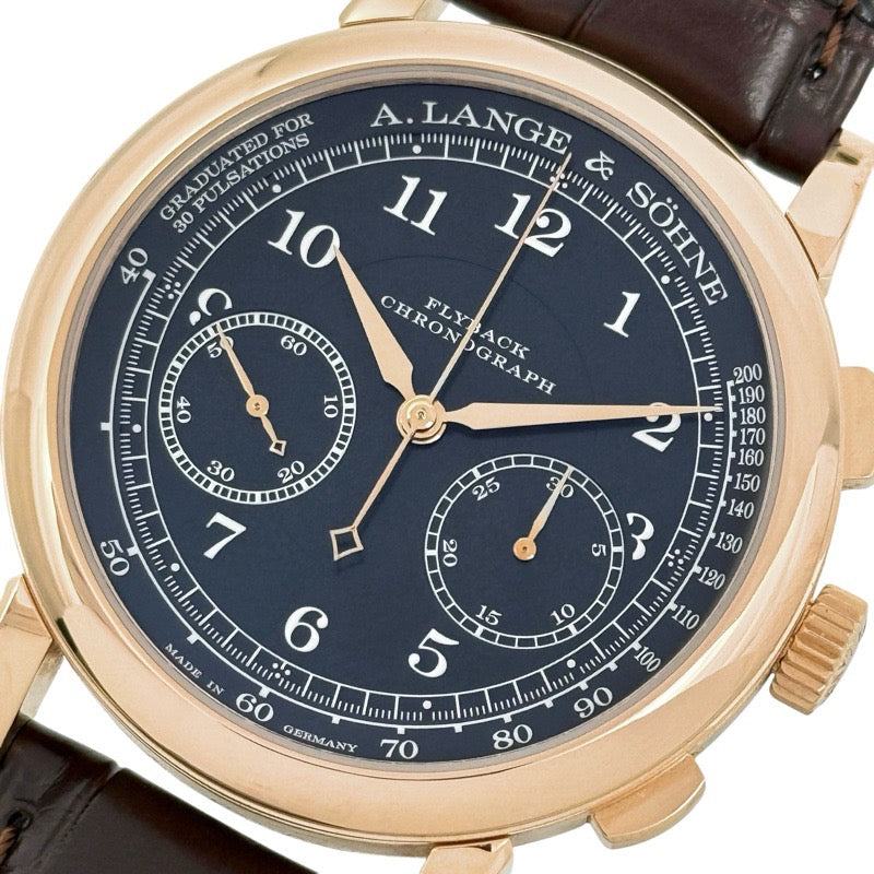 A. Lange & Söhne 414.031 1815 Chronograph with D-buckle, Black and Pink Gold