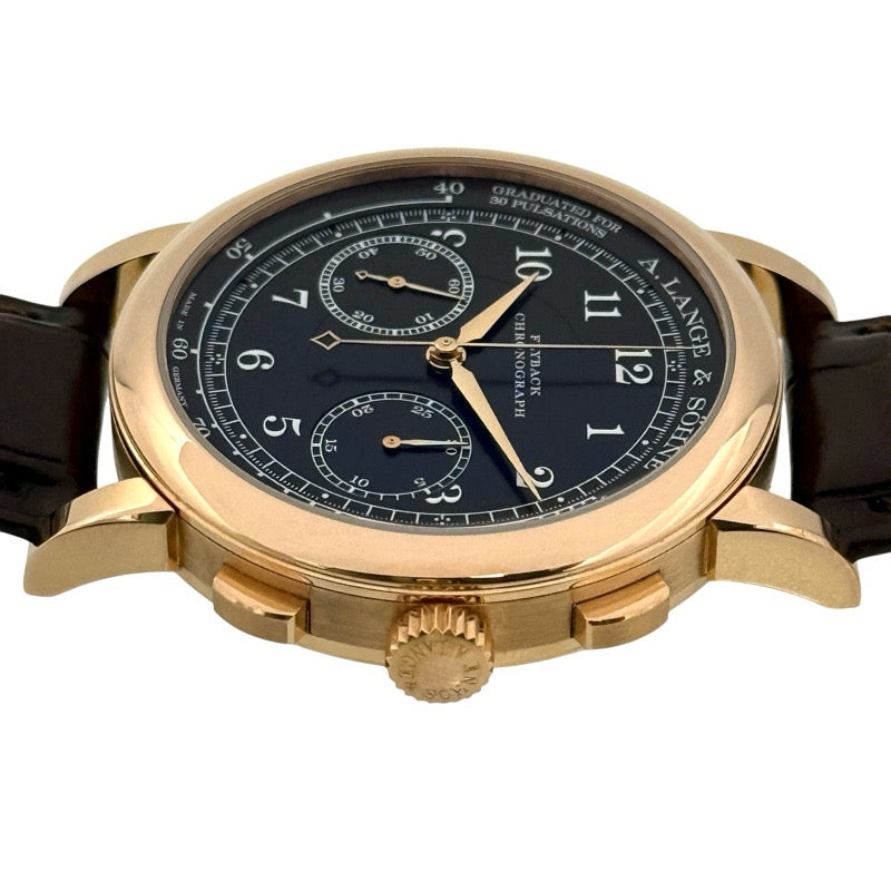 A. Lange & Söhne 414.031 1815 Chronograph with D-buckle, Black and Pink Gold