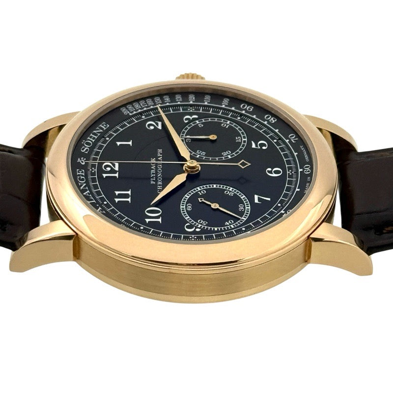 A. Lange & Söhne 414.031 1815 Chronograph with D-buckle, Black and Pink Gold