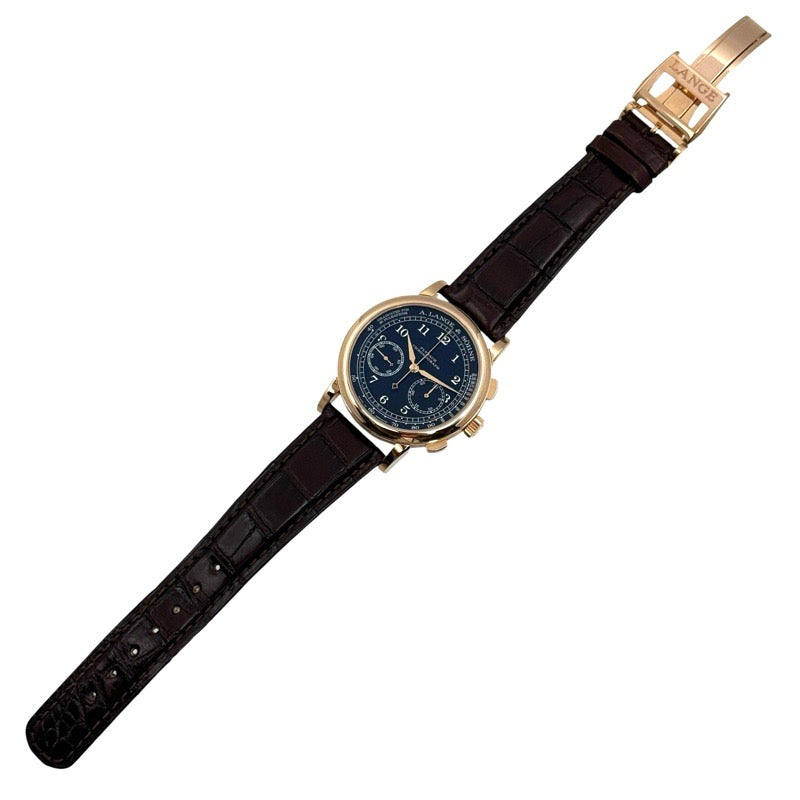 A. Lange & Söhne 414.031 1815 Chronograph with D-buckle, Black and Pink Gold