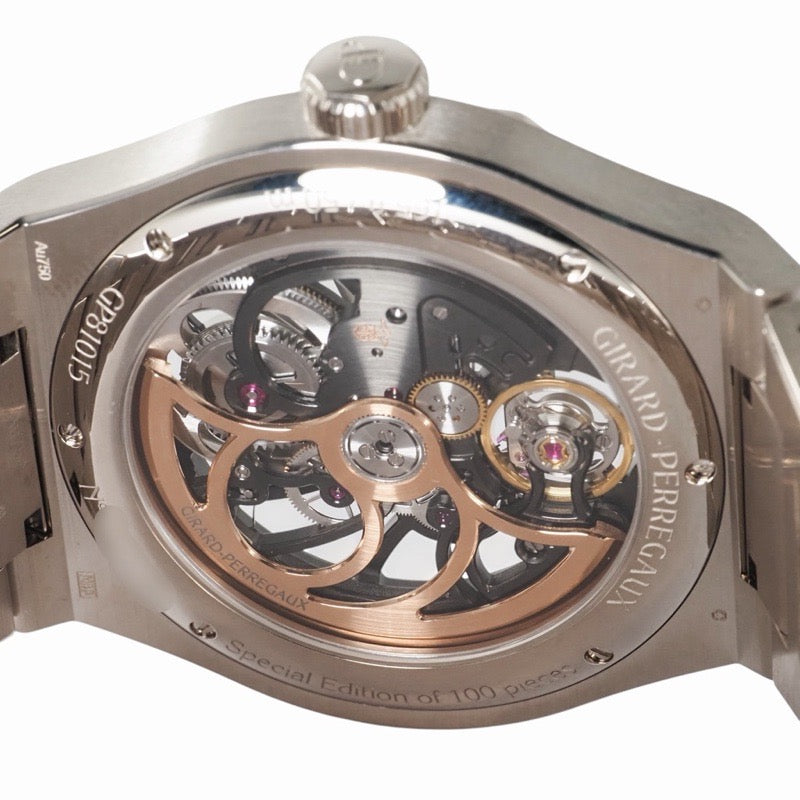 芝柏 (Girard-Perregaux) 81015-53-3240-1GM Laureato Skeleton 腕表,限量版 100 枚,吉田 (Yoshida) 款,镂空设计,白金