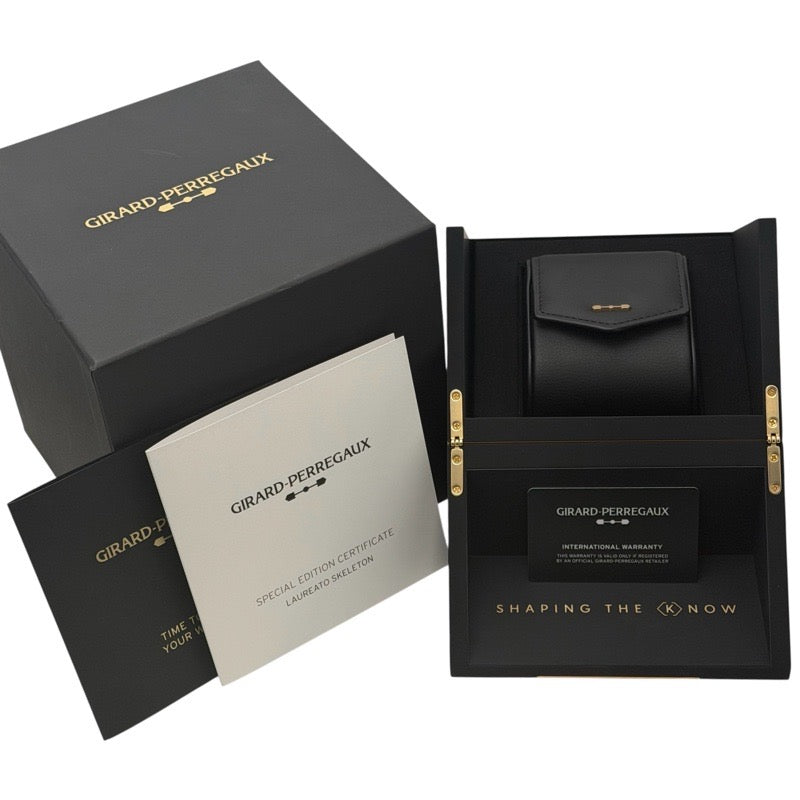 芝柏 (Girard-Perregaux) 81015-53-3240-1GM Laureato Skeleton 腕表,限量版 100 枚,吉田 (Yoshida) 款,镂空设计,白金