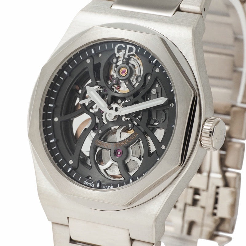 芝柏 (Girard-Perregaux) 81015-53-3240-1GM Laureato Skeleton 腕表,限量版 100 枚,吉田 (Yoshida) 款,镂空设计,白金