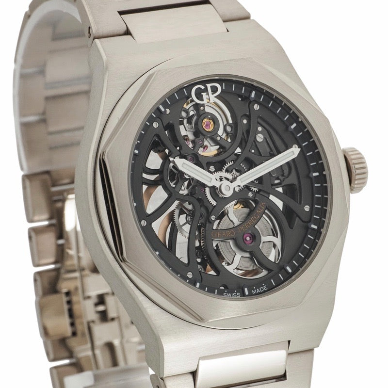 芝柏 (Girard-Perregaux) 81015-53-3240-1GM Laureato Skeleton 腕表,限量版 100 枚,吉田 (Yoshida) 款,镂空设计,白金