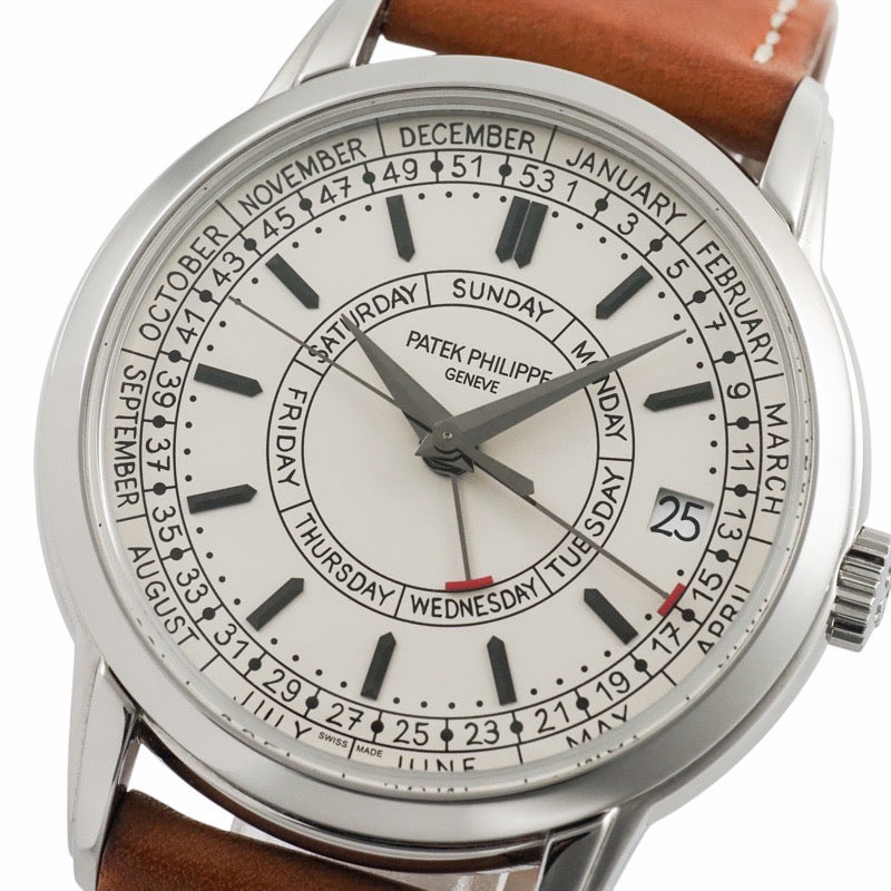 パテックフィリップ 5212A-001 カラトラバ ウィークリーカレンダー シルバーオパーリン ステンレス