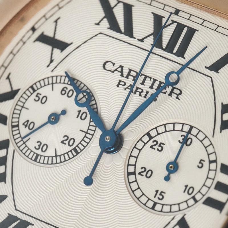 Cartier W1547451 / 2781 Tortue XL Monopusher Chrono CPCP Silver Pink Gold