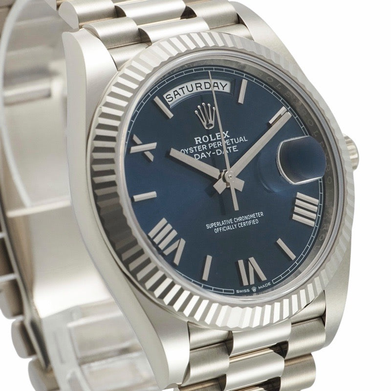 ロレックス 228239 デイデイト 40 ブルー ホワイトゴールド