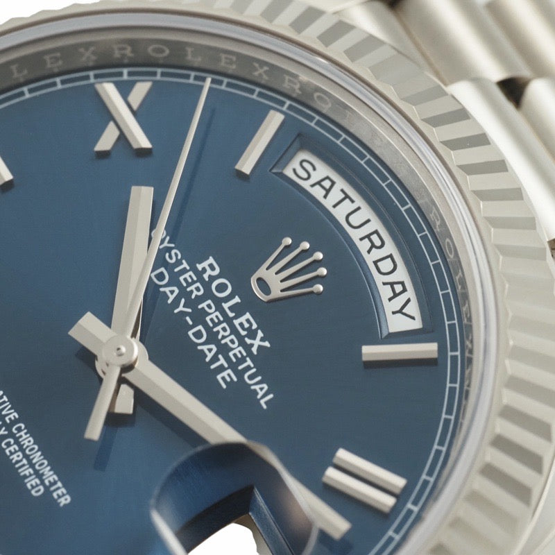 ロレックス 228239 デイデイト 40 ブルー ホワイトゴールド