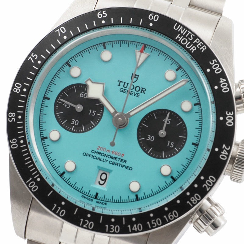 チューダー 79360N ブラックベイ クロノ 保証書2025年 ターコイズ ステンレス