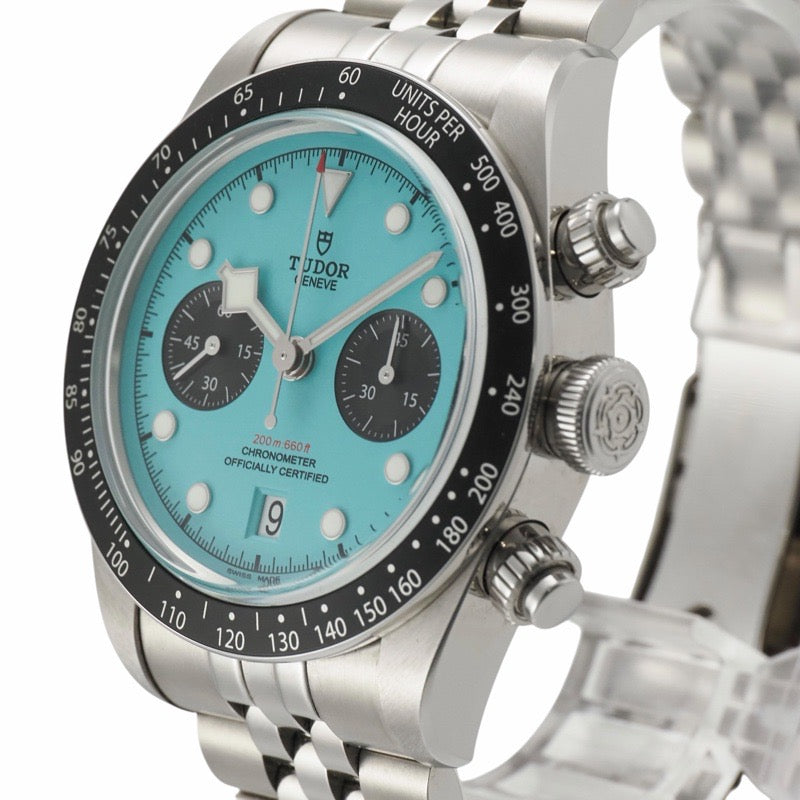 チューダー 79360N ブラックベイ クロノ 保証書2025年 ターコイズ ステンレス