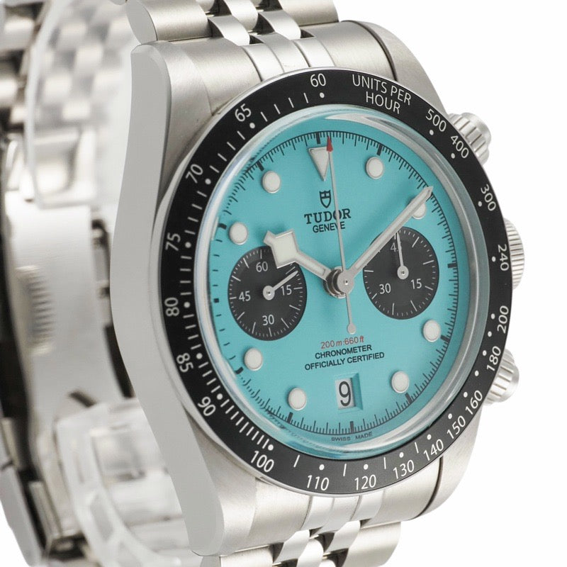 チューダー 79360N ブラックベイ クロノ 保証書2025年 ターコイズ ステンレス
