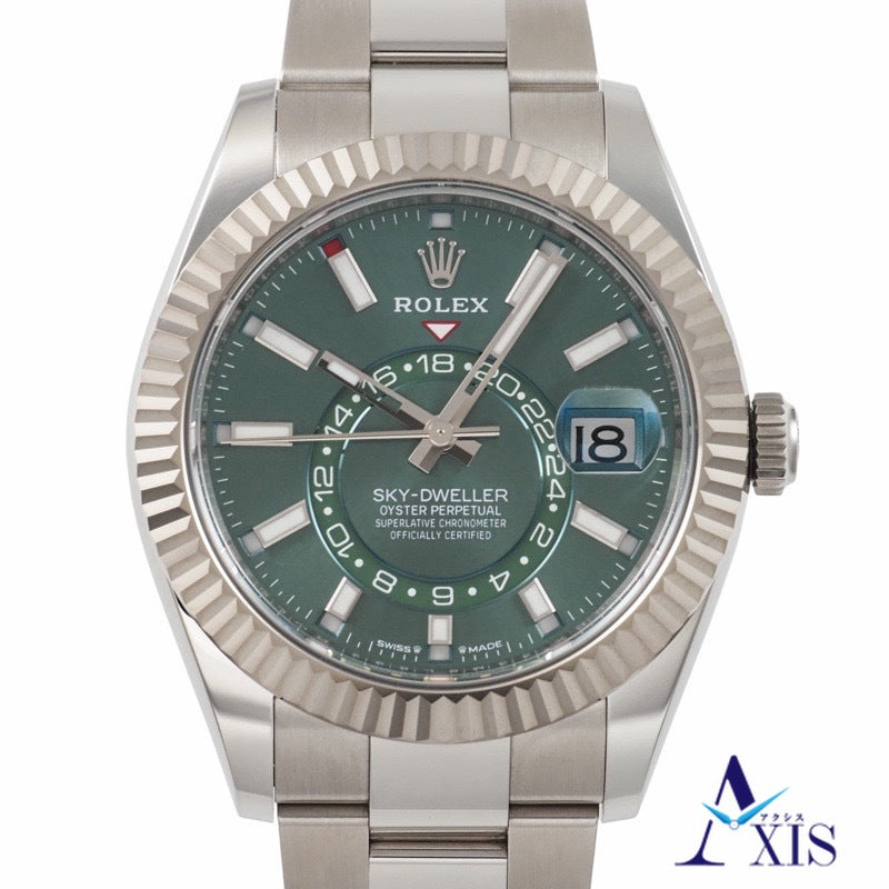 Rolex 336934 Sky-Dweller Warranty 2024 Mint Green Stainless Steel