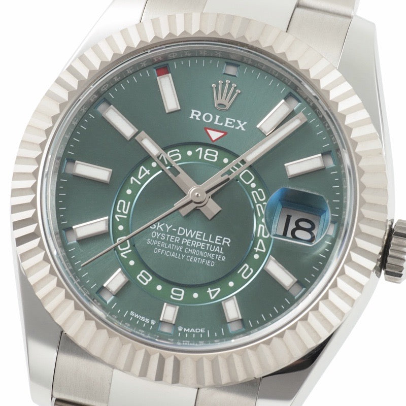 Rolex 336934 Sky-Dweller Warranty 2024 Mint Green Stainless Steel