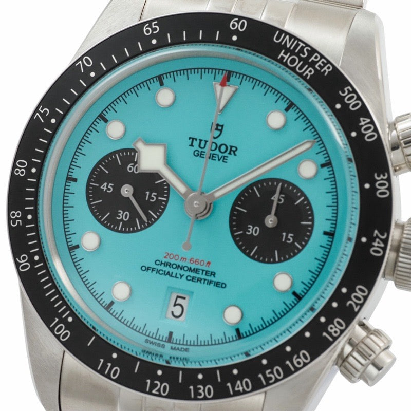 チューダー 79360N ブラックベイ クロノ 保証書2025年 ターコイズ ステンレス