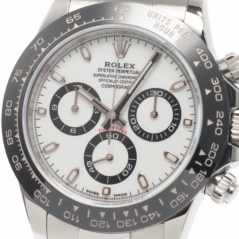 Rolex 116500LN Daytona, with 2020 warranty, white stainless steel.
