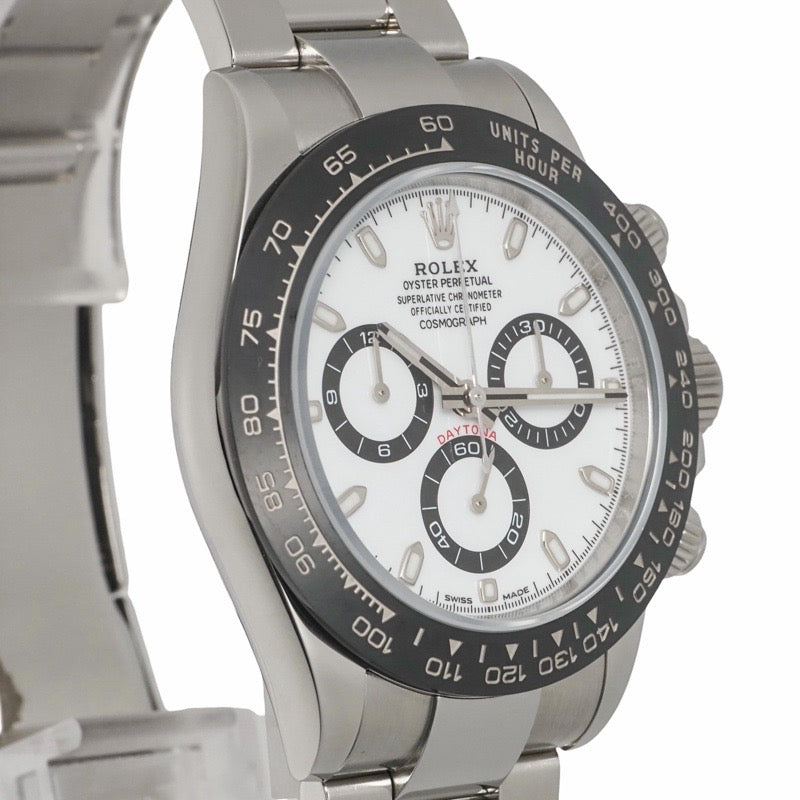 Rolex 116500LN Daytona, with 2020 warranty, white stainless steel.