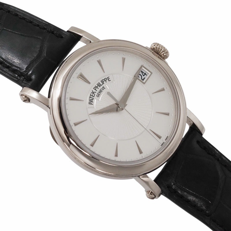 パテックフィリップ 5153G-010 カラトラバ オフィサー シルバー ホワイトゴールド