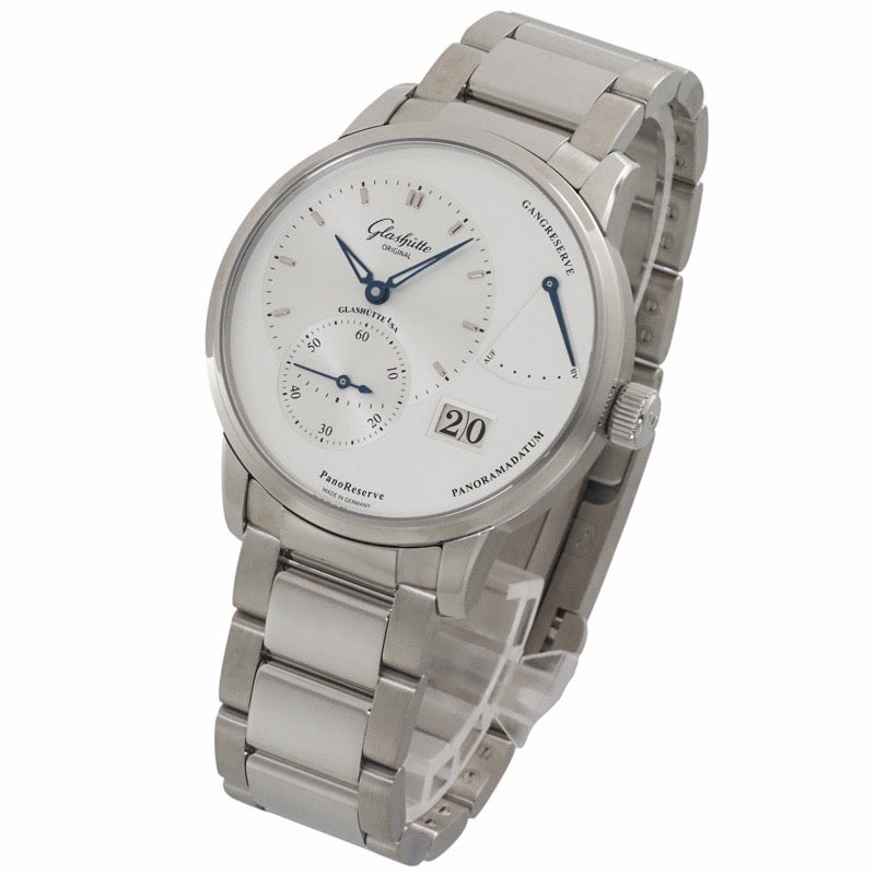 【未使用】グラスヒュッテ・オリジナル 1-65-01-22-12-71 パノリザーブ シルバー ステンレス