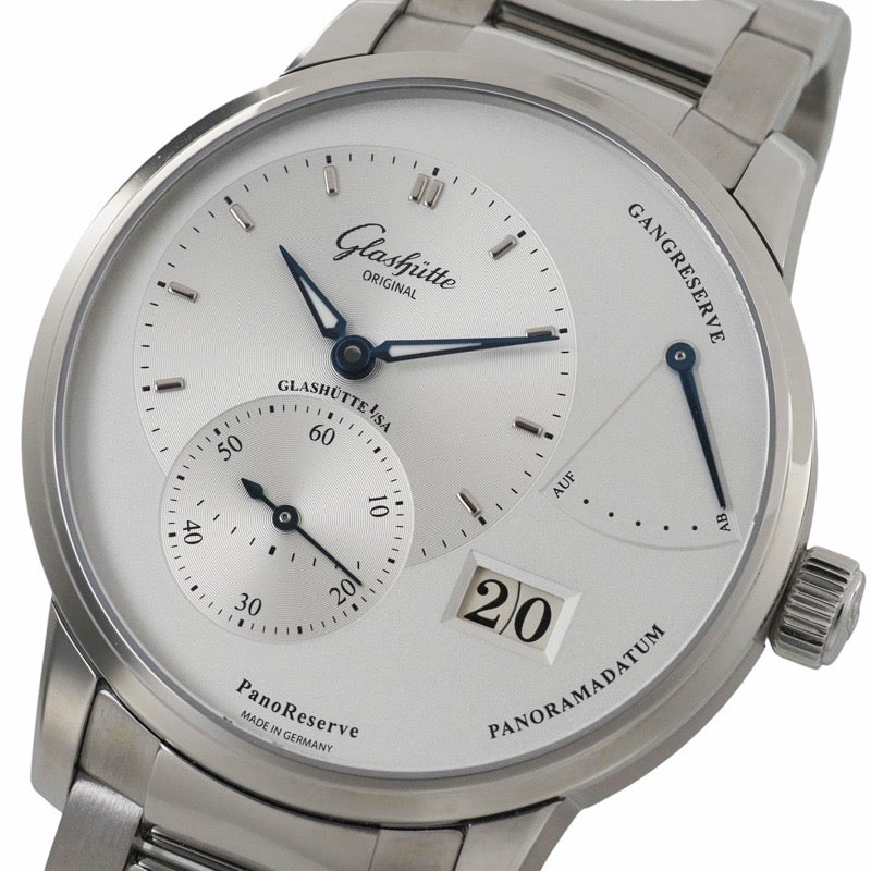 【未使用】グラスヒュッテ・オリジナル 1-65-01-22-12-71 パノリザーブ シルバー ステンレス