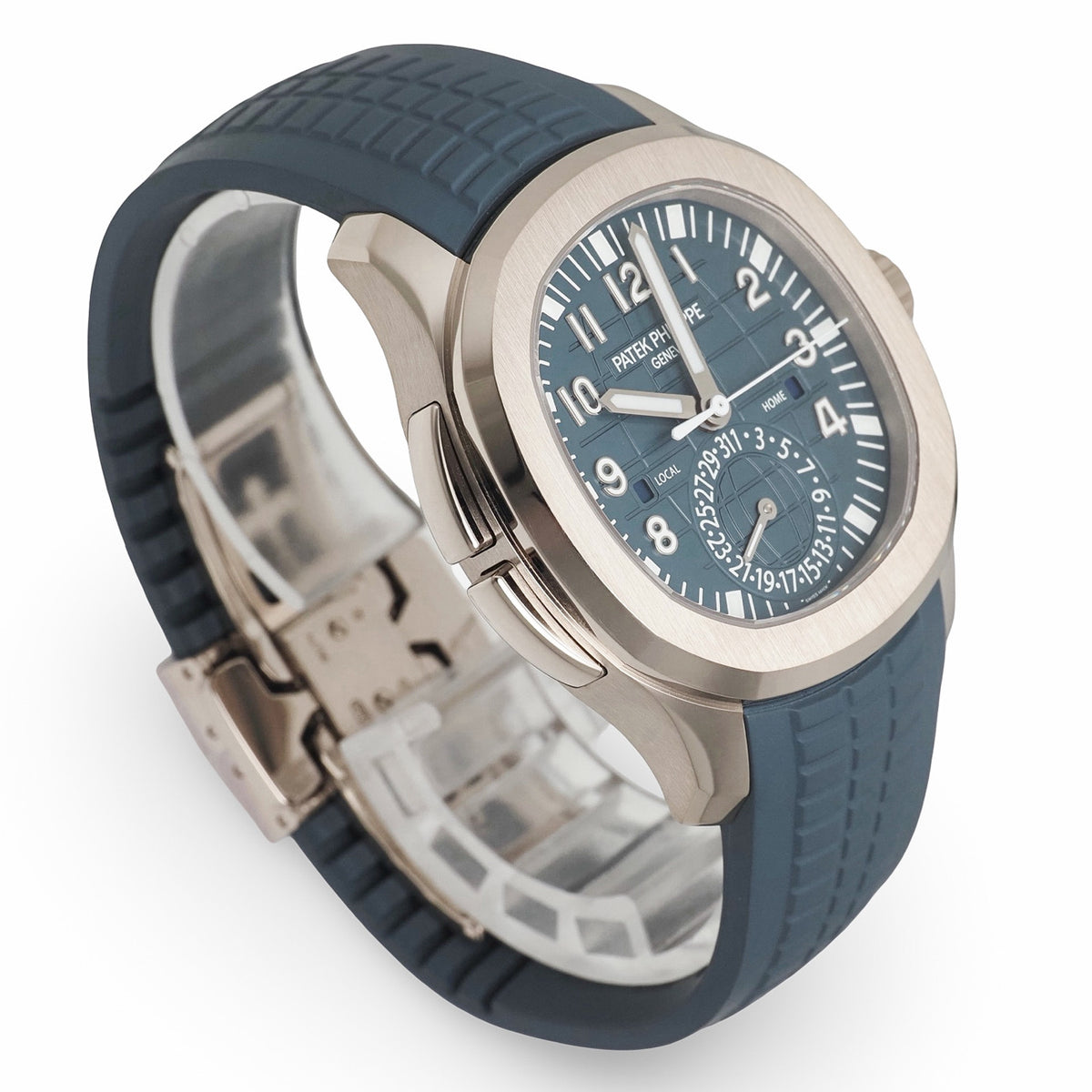 Patek Philippe 5164G-001 Aquanaut Travel Time Blue-Gray Opaline White Gold