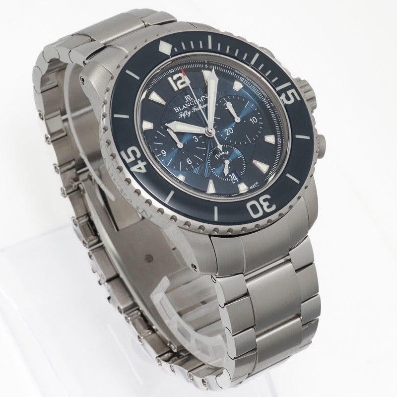 ブランパン 5085FB-1140-71B フィフティファァゾムス　フライバック　クロノグラフ ブルー ステンレス