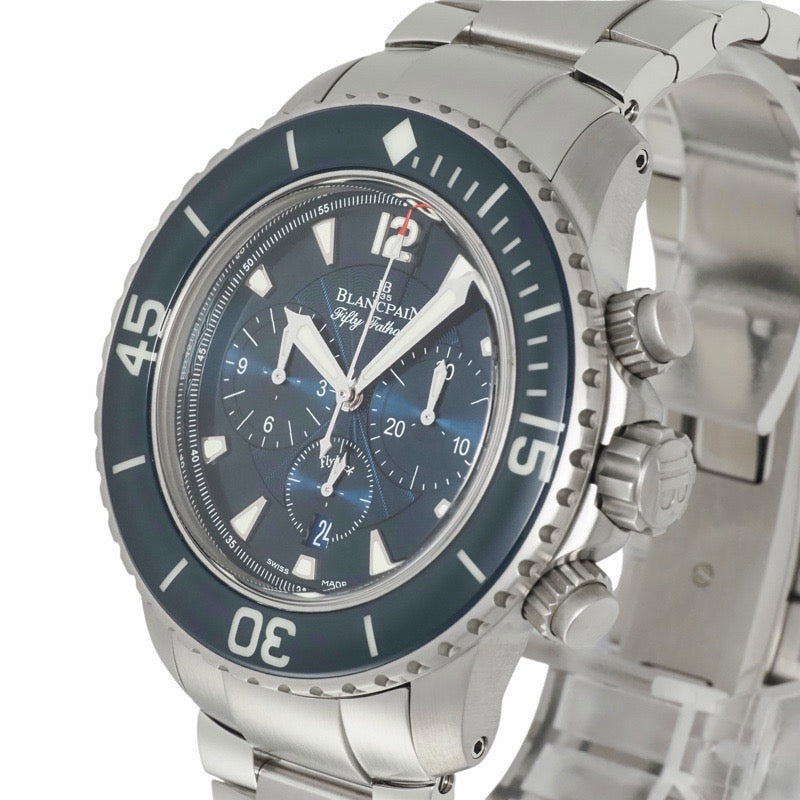 ブランパン 5085FB-1140-71B フィフティファァゾムス　フライバック　クロノグラフ ブルー ステンレス