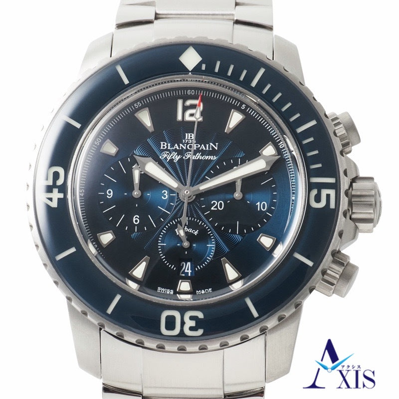ブランパン 5085FB-1140-71B フィフティファァゾムス　フライバック　クロノグラフ ブルー ステンレス