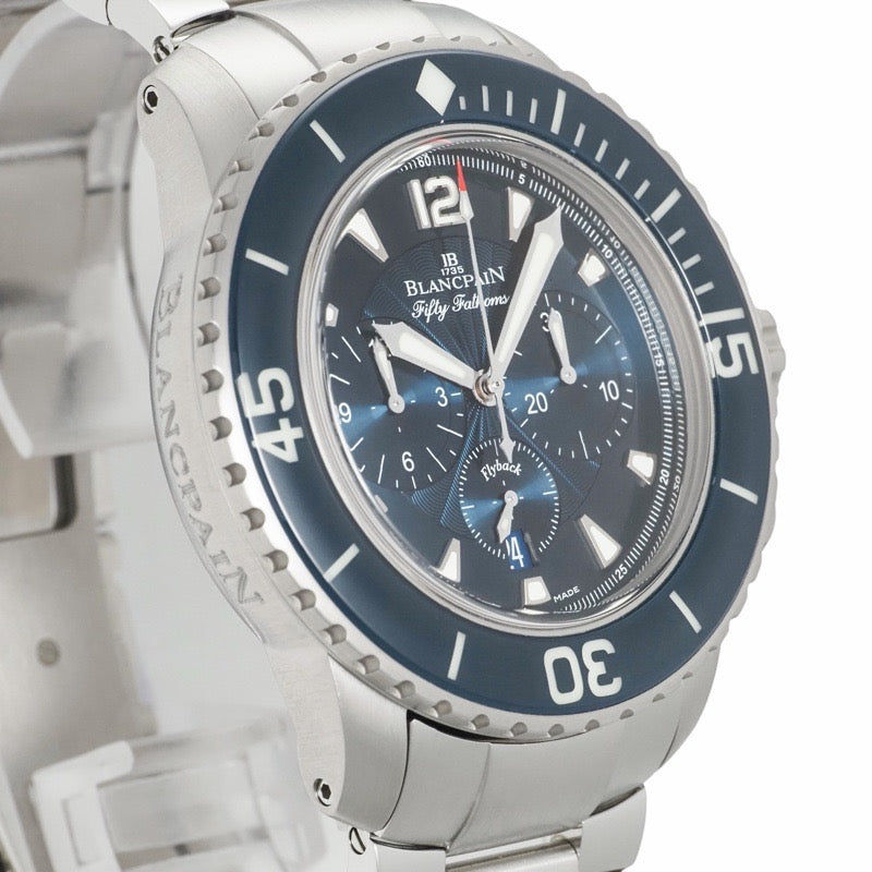 ブランパン 5085FB-1140-71B フィフティファァゾムス　フライバック　クロノグラフ ブルー ステンレス