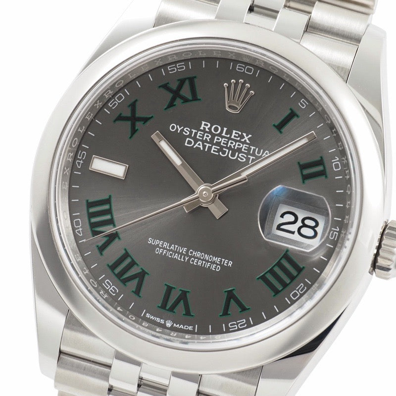 Rolex 126200 Datejust 36 Warranty November 2025 Slate Stainless Steel