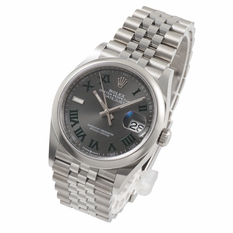 Rolex 126200 Datejust 36 Warranty November 2025 Slate Stainless Steel