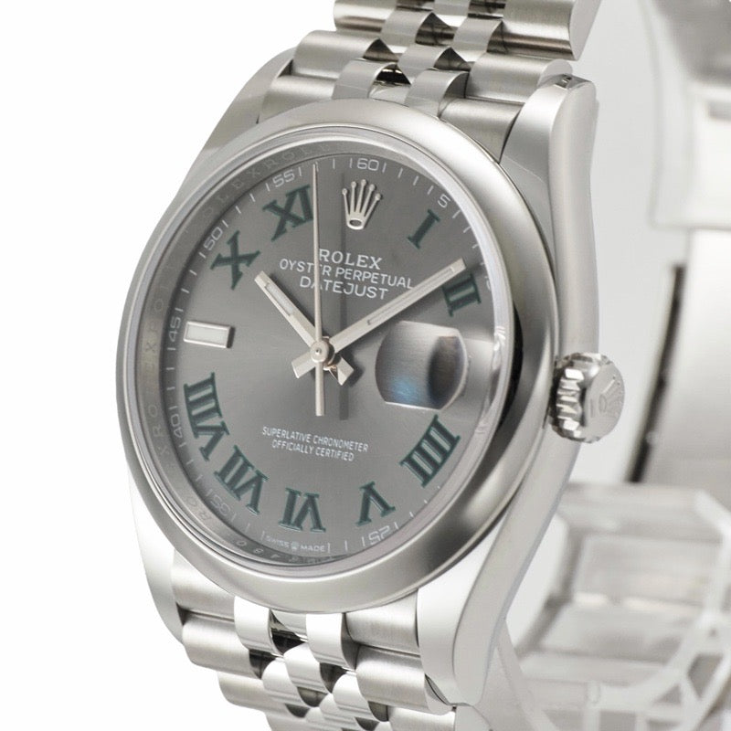 Rolex 126200 Datejust 36 Warranty November 2025 Slate Stainless Steel